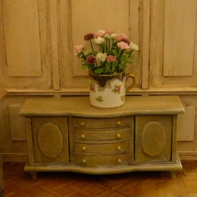 Bouquet miniatures roses vase anglais